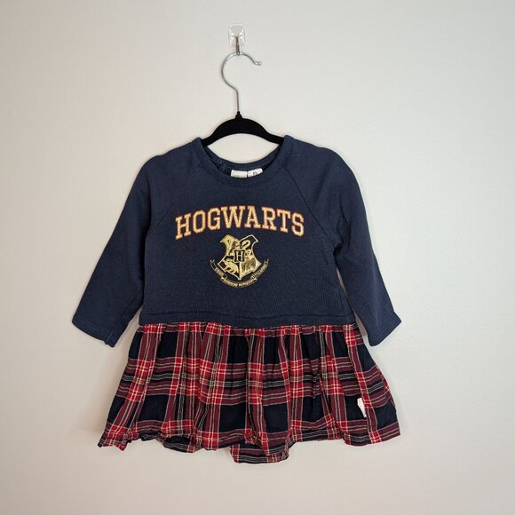 ❤️ 2 for 10 ❤️ H&M x Harry Potter Hogwarts Plaid Long Sleeve Dress - Picture 1 of 4